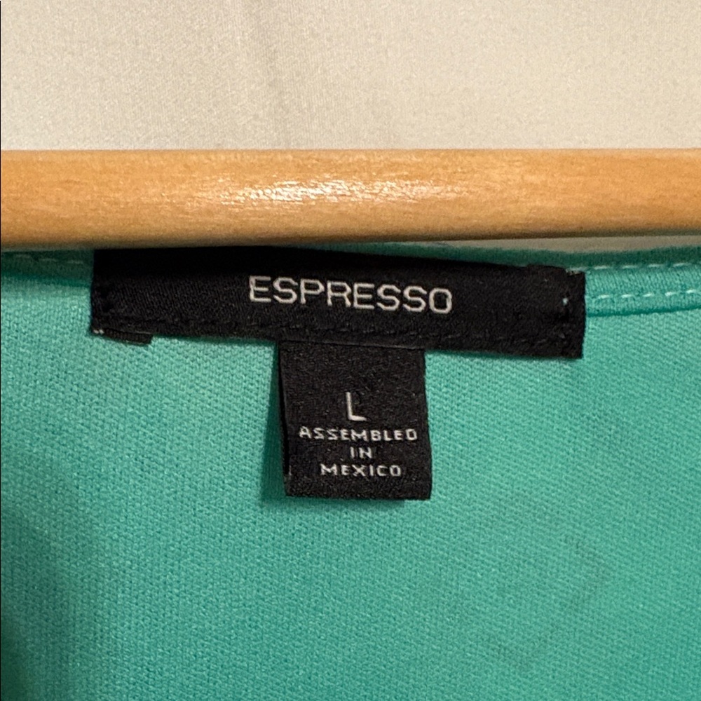 Espresso Teal and Coral Geometric Knee Length Y2K Women’s Dress - Picture 2 of 8